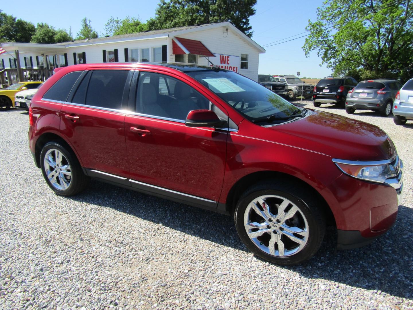 2013 Red /Tan Ford Edge Limited FWD (2FMDK3KC1DB) with an 3.5L V6 DOHC 24V engine, Automatic transmission, located at 15016 S Hwy 231, Midland City, AL, 36350, (334) 983-3001, 31.306210, -85.495277 - Photo#0